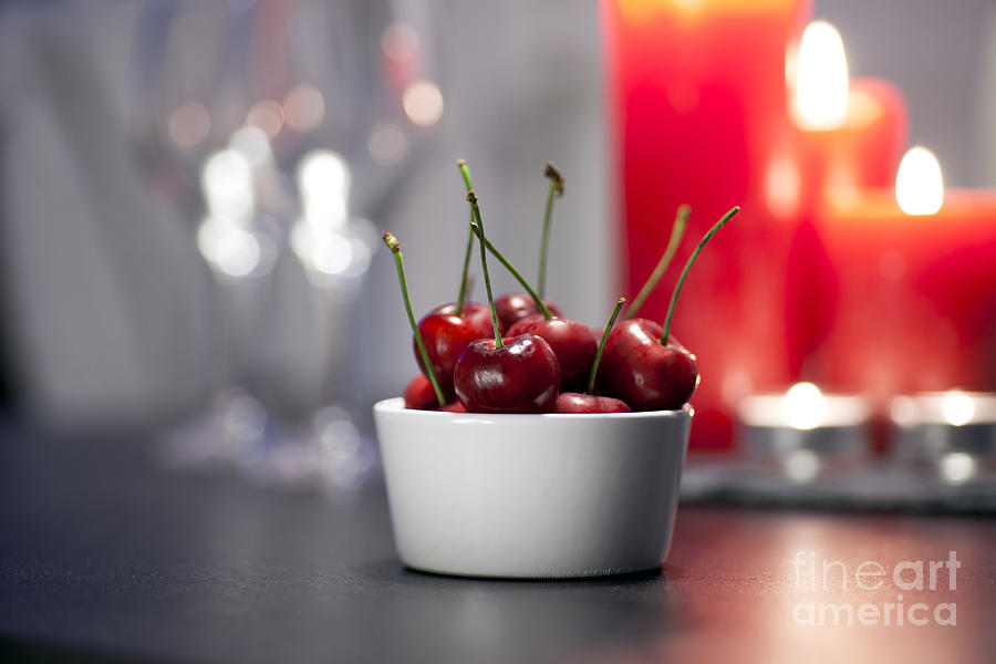 Cherries On Table Photograph