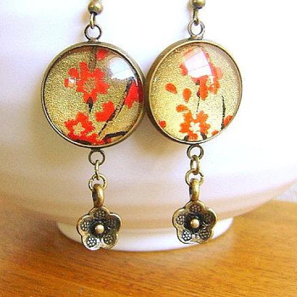 Cool Photograph - Cherry Blossom Earrings Chiyogami Washi by Futoshi Takami