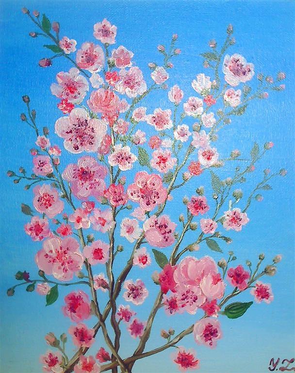 Cherry Blossom Painting By Yulia Litvinova - Pixels