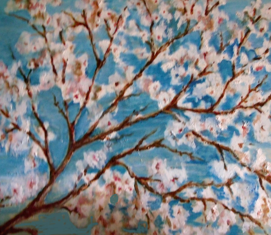 Cherry Blossoms Painting by Patricia Halstead