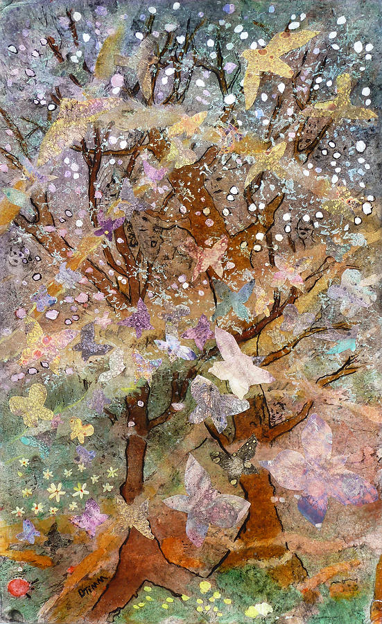 Spring Mixed Media - Cherry pink and apple blossom white by Dee Timm