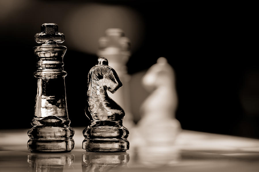 Chess Photograph - Chess King and Knight by Lori Coleman
