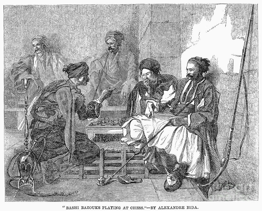 Chess Playing, 1859 Photograph by Granger