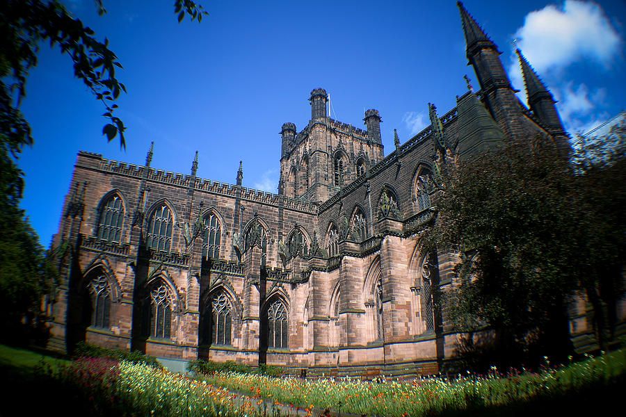Romanesque Photograph - Chester Cathedral Fisheyed by Stephen Douglas