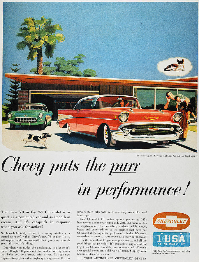 Chevrolet Ad, 1957 Photograph by Granger