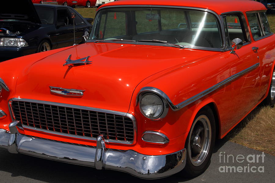 Chevrolet Bel-Air Stationwagon . Orange . 7D15268 Photograph by Wingsdomain Art and Photography
