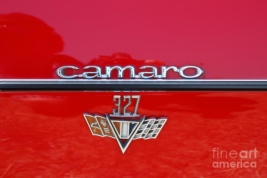 Chevrolet Chevy Camaro RS 327 Emblem 7d15530 Photograph by Wingsdomain Art and Photography