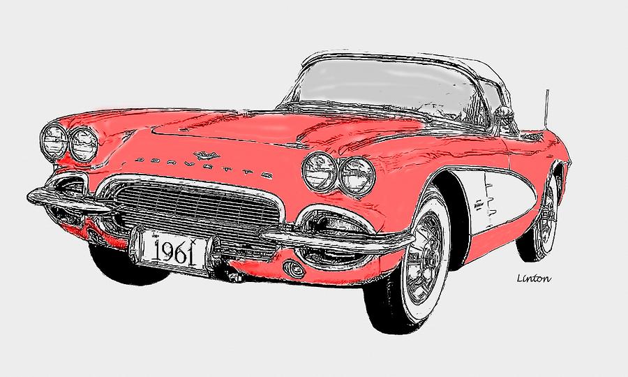 Chevy Corvette 2 Digital Art by Larry Linton
