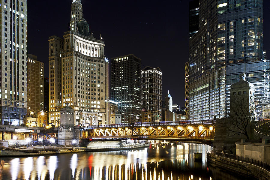Chi-town by Night Photograph by CJ Schmit