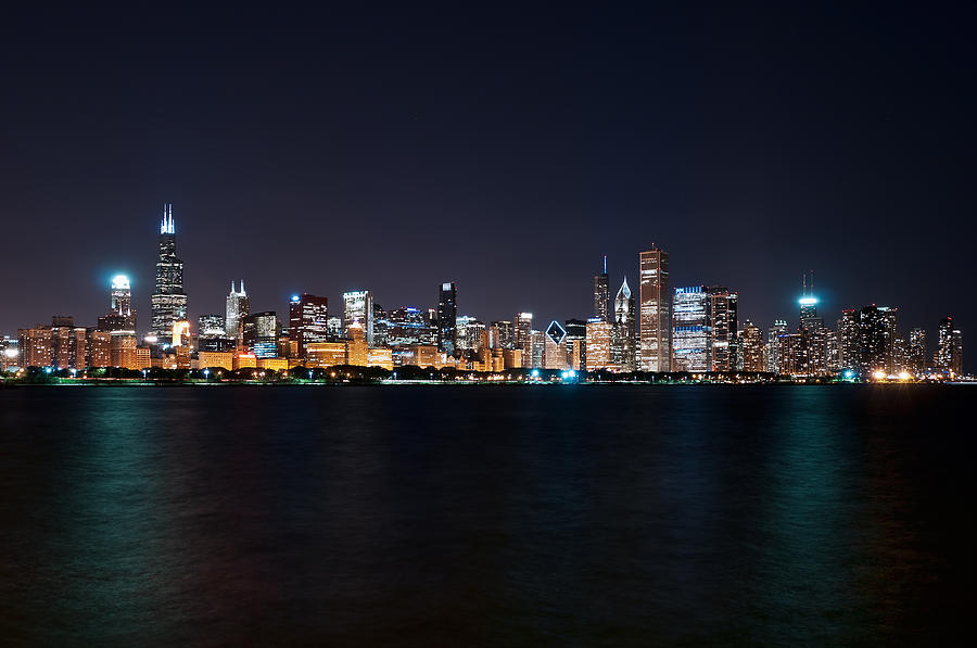 Chicago at Night Photograph by Mark Whitt