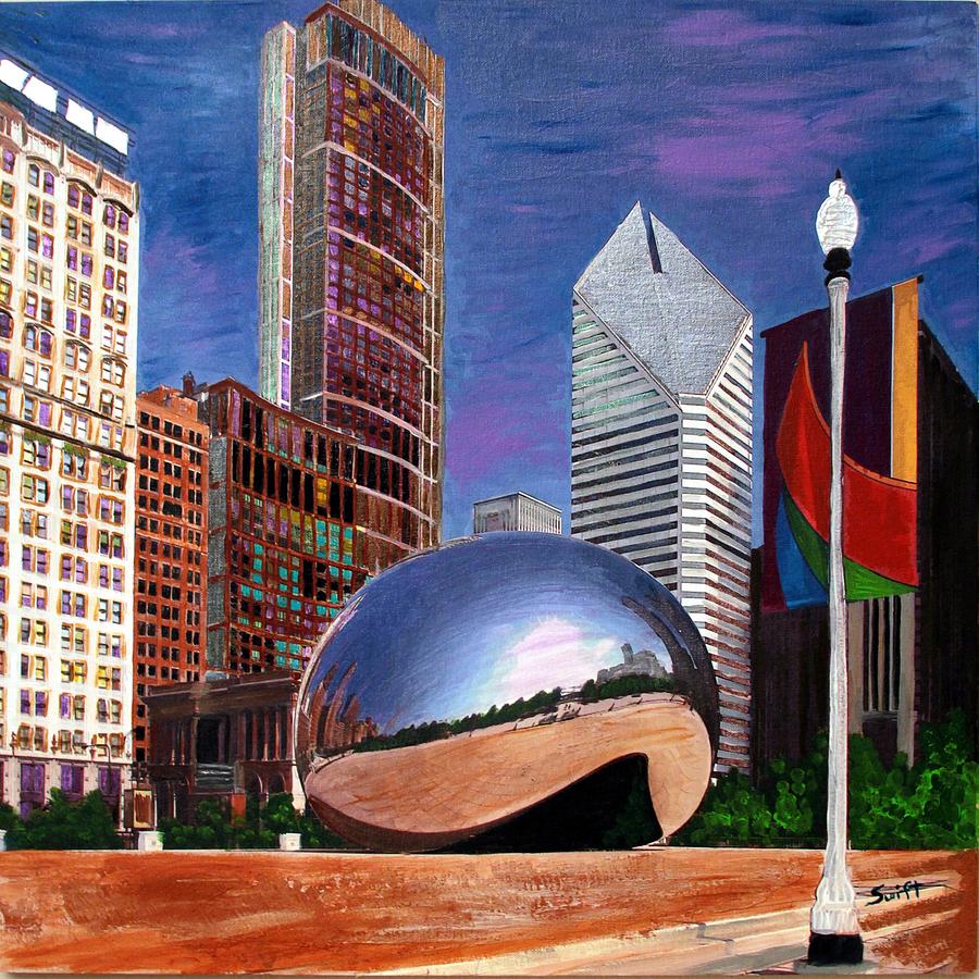 Chicago Millennium Park Painting by Char Swift - Fine Art America