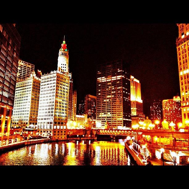 Chicago Photograph - Chicago River #chicago #river by David Sabat