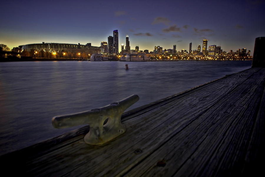 Chicago skyline and Harbor at dusk Photograph by Sven Brogren