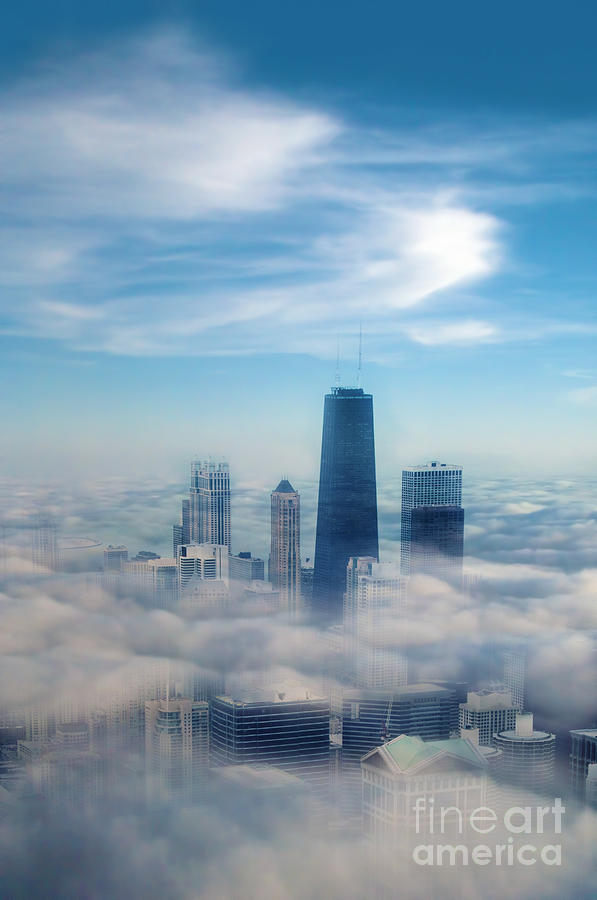 Chicago Photograph - Chicago Skyscrapers through the Clouds by Jill Battaglia