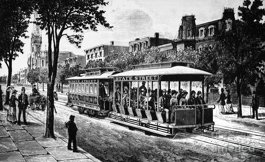 CHICAGO: STREETCAR, c1881 Photograph by Granger