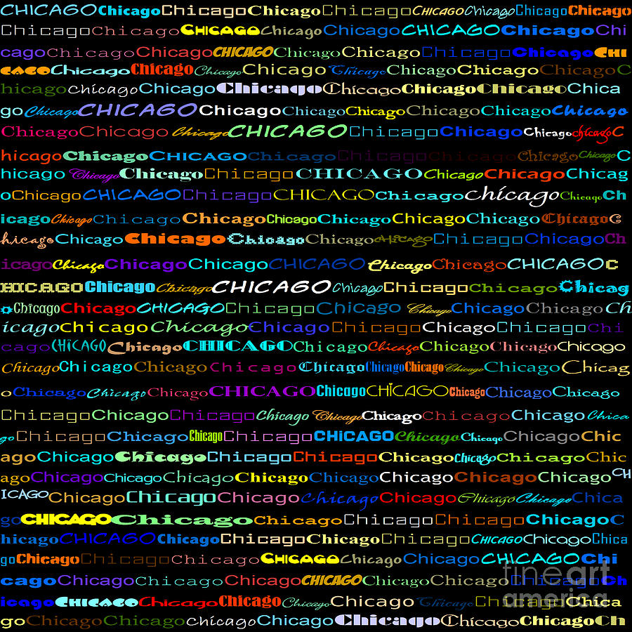 Chicago Text Design I Digital Art by Susan Stevenson
