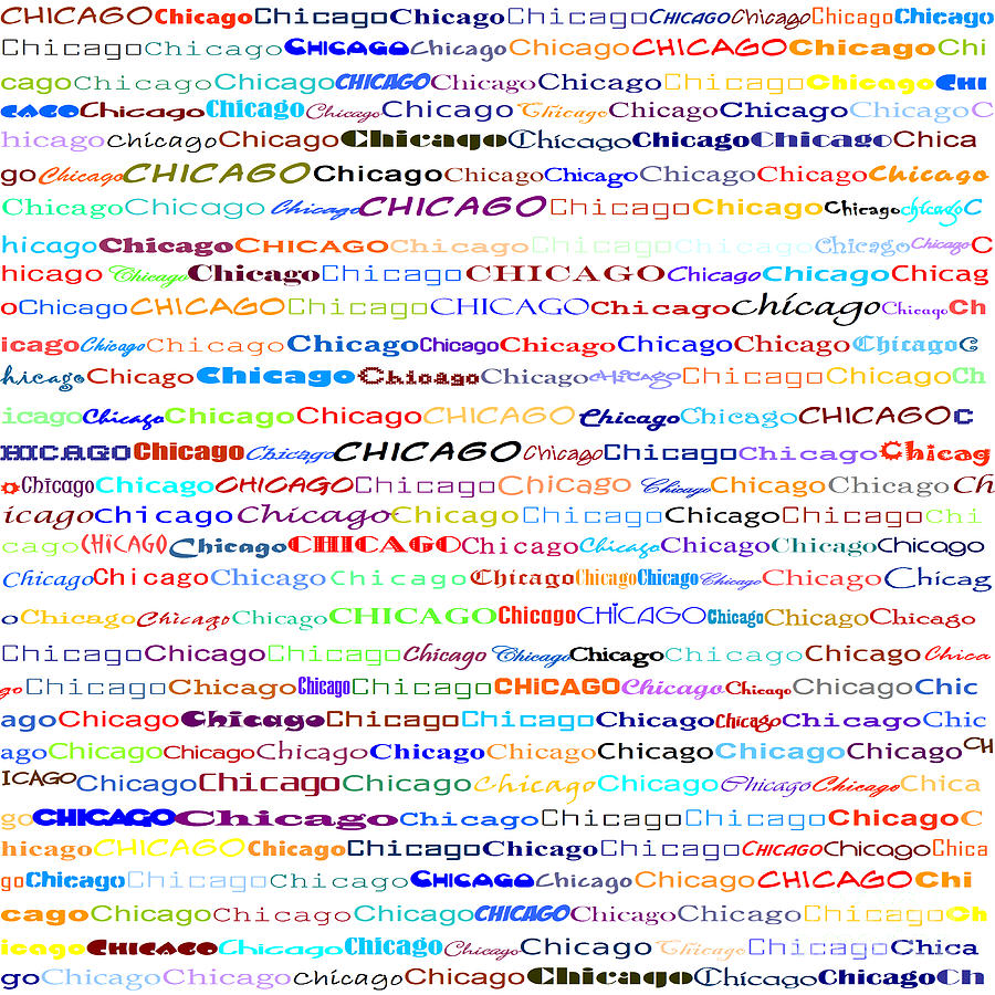 Chicago Text Design II Digital Art by Susan Stevenson