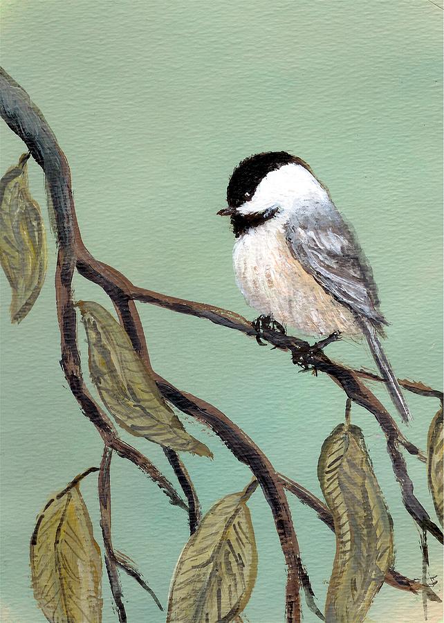 Chickadee Set 10 - Bird 2 Painting by Kathleen McDermott