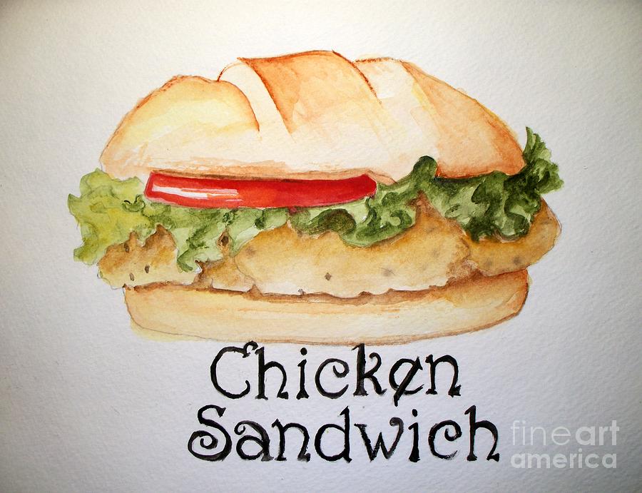 Chicken Sandwich Painting by Carol Grimes