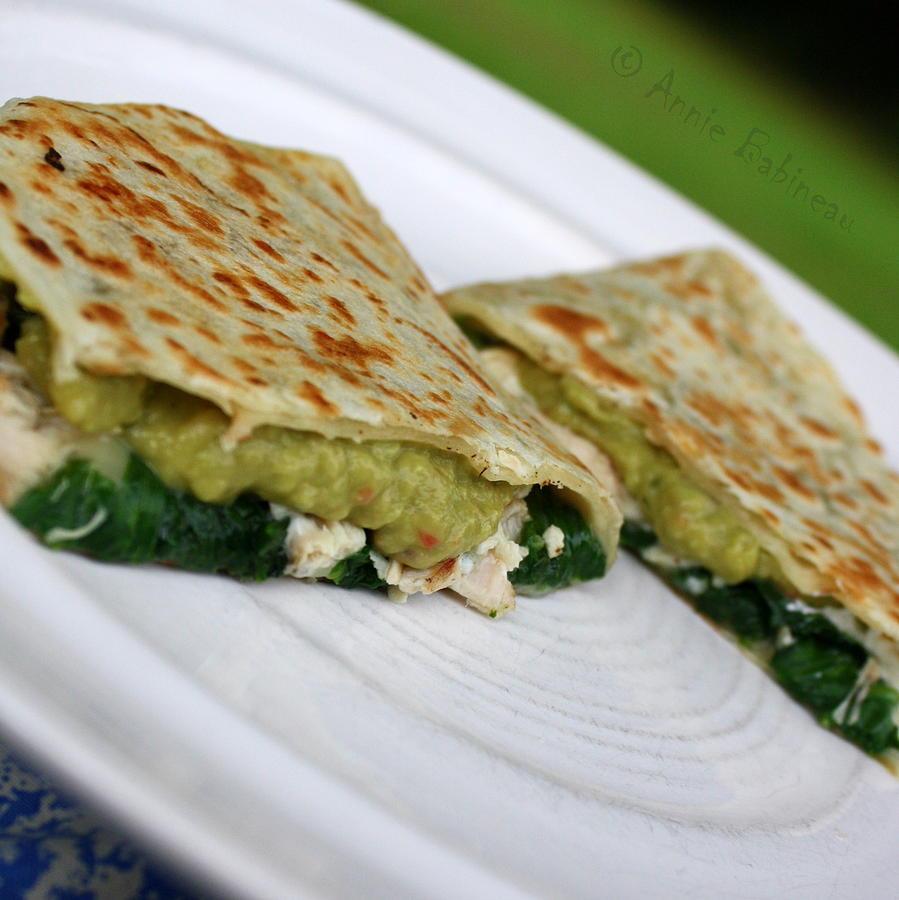 Chicken Spinach And Goat Cheese Quesadillas Photograph by Annie
