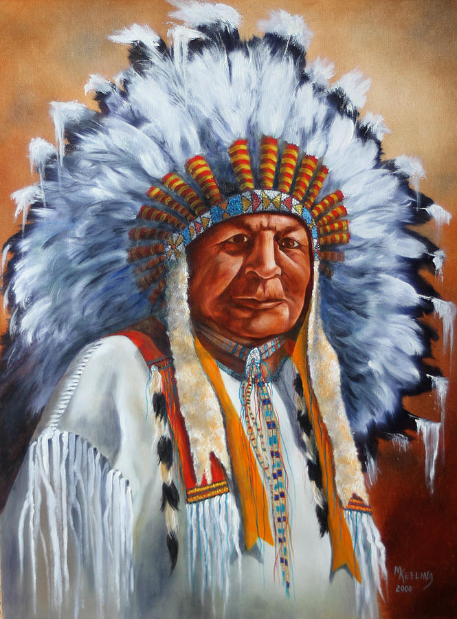 Chief Bald Eagle Painting by Meg Keeling