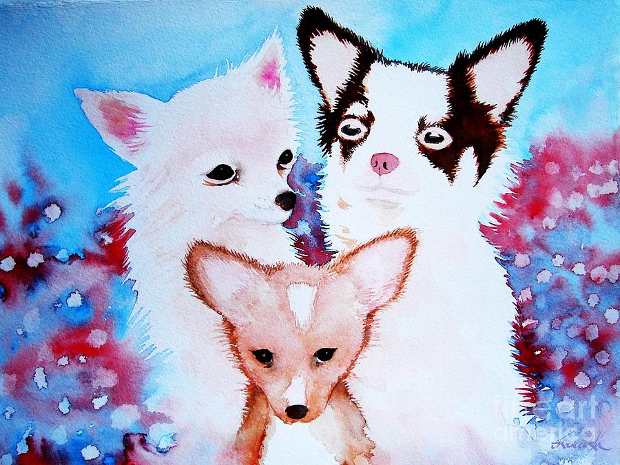 Chihuahuas Painting by Frances Ku