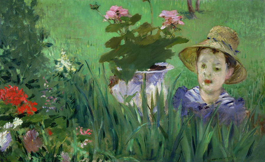 Child in the Flowers Painting by Edouard Manet