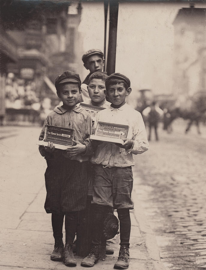 Child Labor, Vendors On The Bowery, New Photograph by Everett