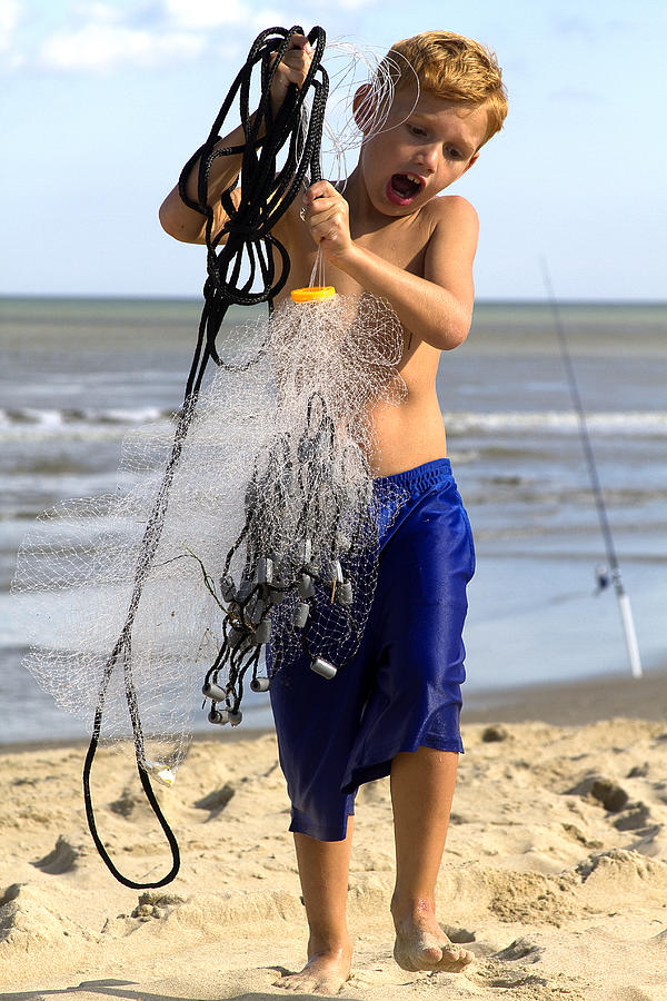 Child Net Fishing Photograph by Trudy Wilkerson
