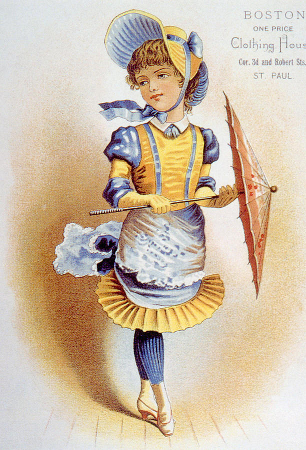 Blue Photograph - Childrens Fashion, Circa 1890 by Everett