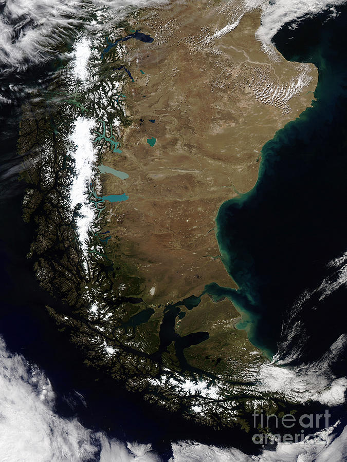 Space Photograph - Chile And The Patagonian Region by Stocktrek Images