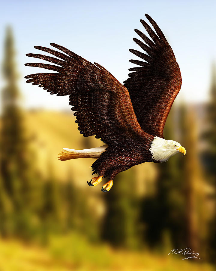 Eagle Digital Art - Chili Pepper Bald Eagle by Bill Fleming