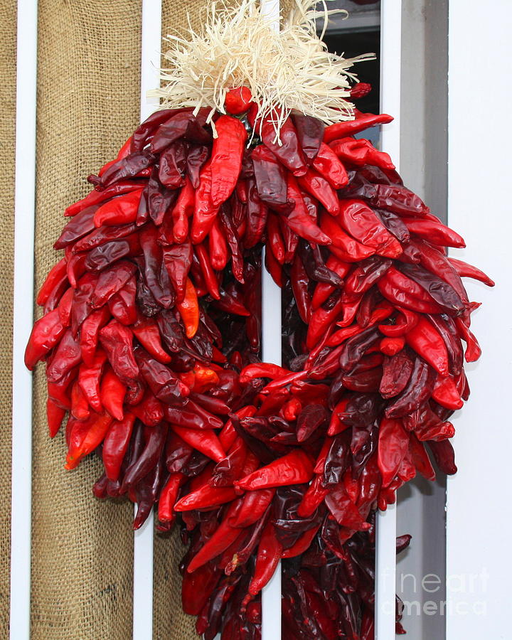 Chili Wreath Photograph by Robin Waters