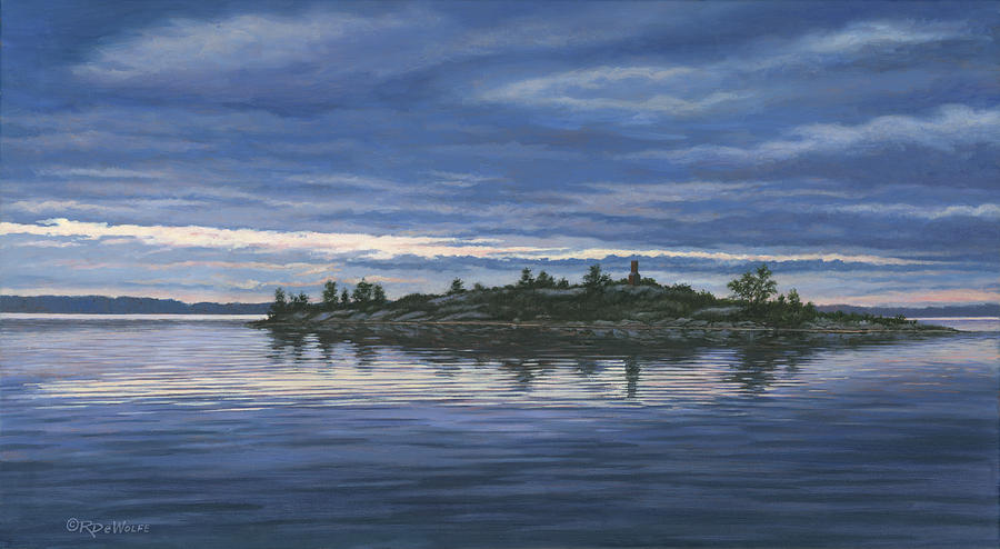 Chimney Island Painting by Richard De Wolfe