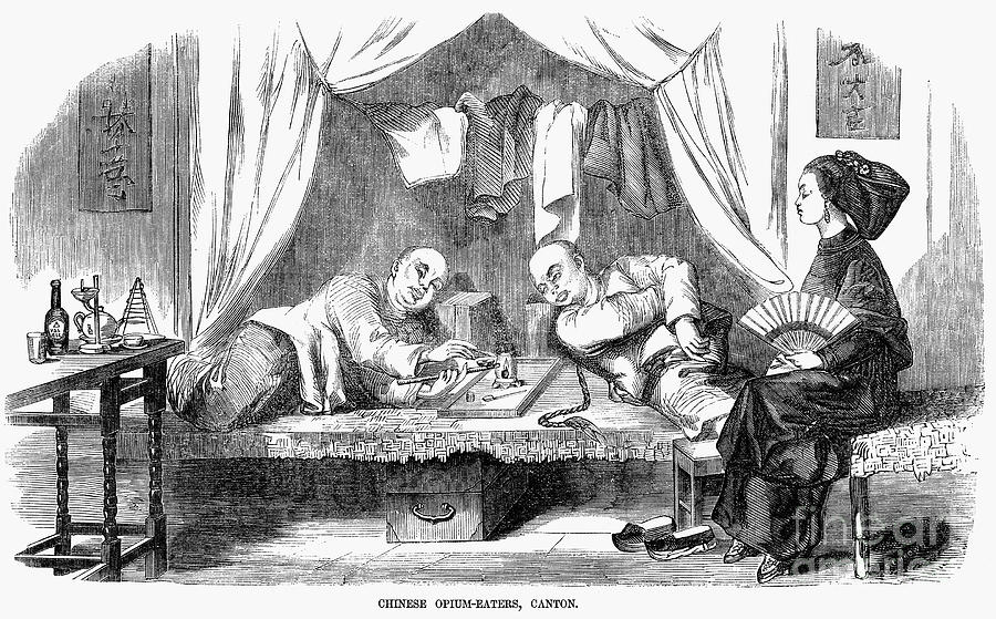 China Opium Den Drawing By Granger