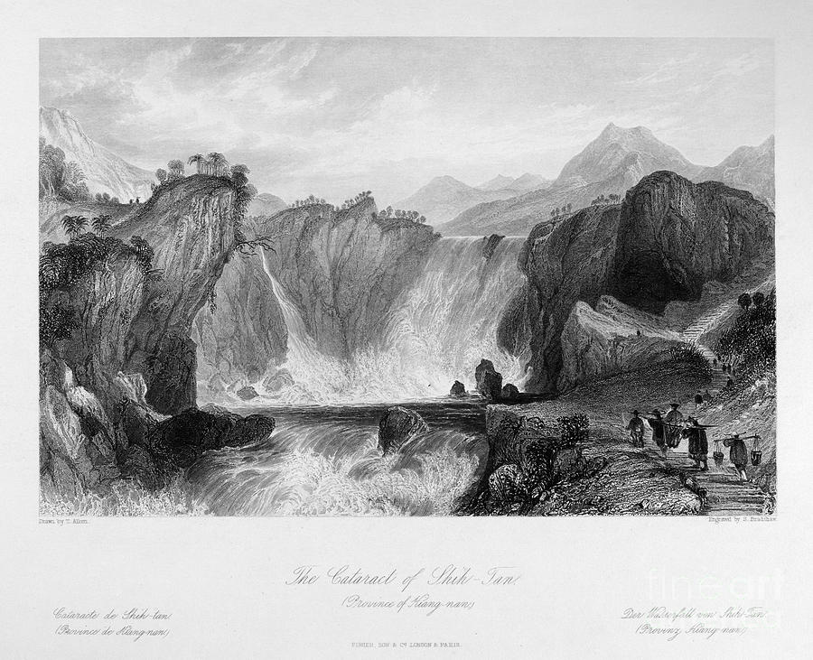 China: Waterfall, 1843 Photograph by Granger
