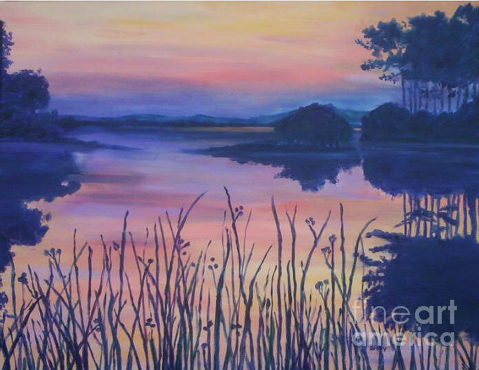 Chincoteaque Island Sunset Painting by Julie Brugh Riffey