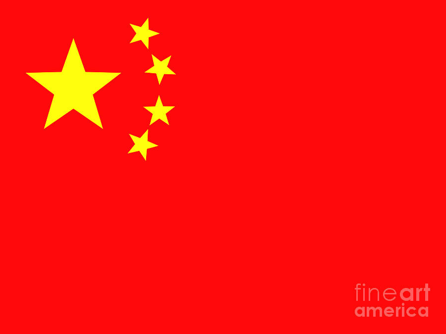 Chinese Flag Photograph - Chinese flag by Steev Stamford