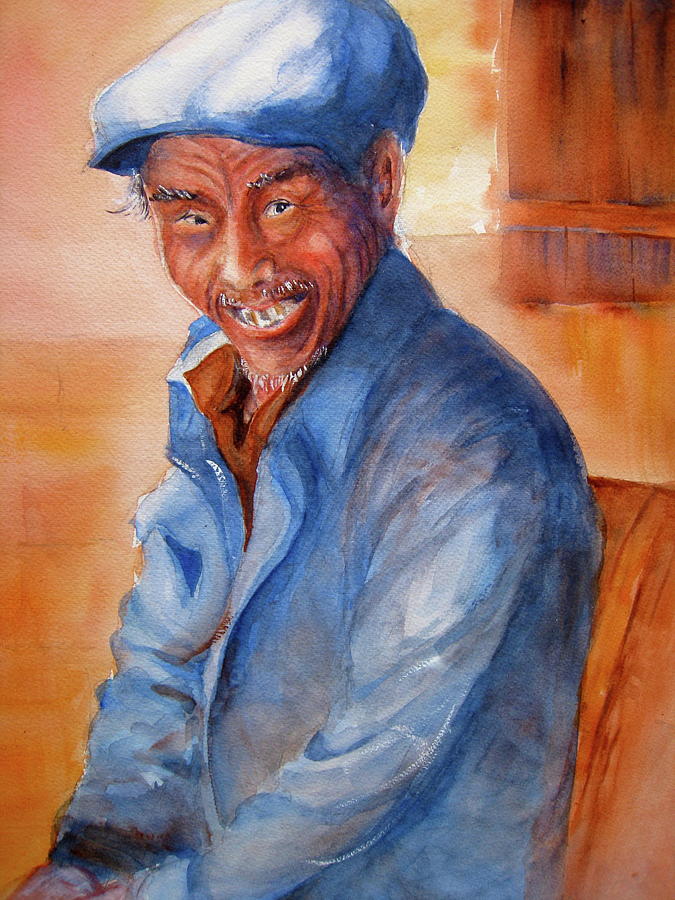 Chinese Gentleman Painting by Myra Evans