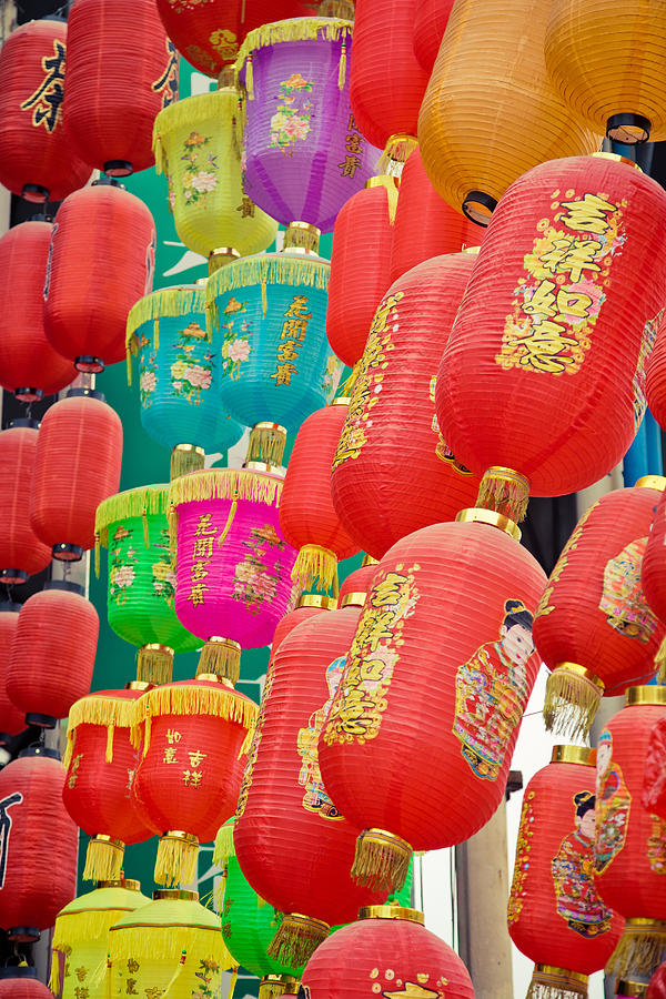 Chinese Lanterns In Market Photograph by Eastphoto