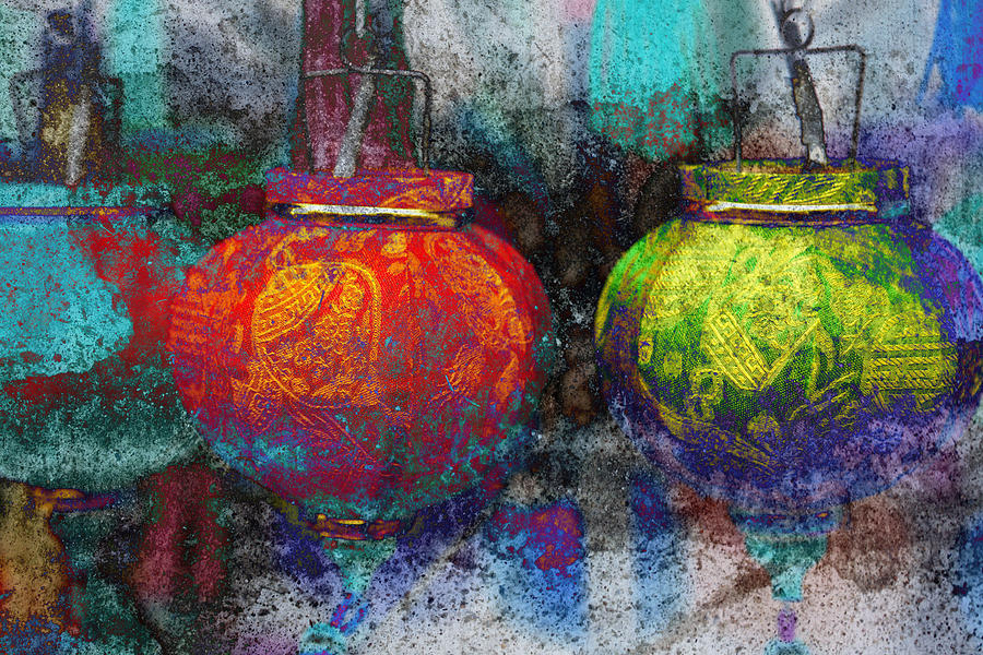Chinese Lanterns Abstract Art Photograph by Skip Nall