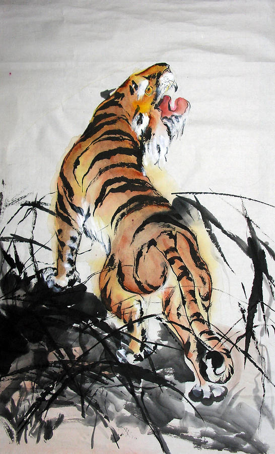Tiger Painting - Chinese Tiger by Elizabeth York