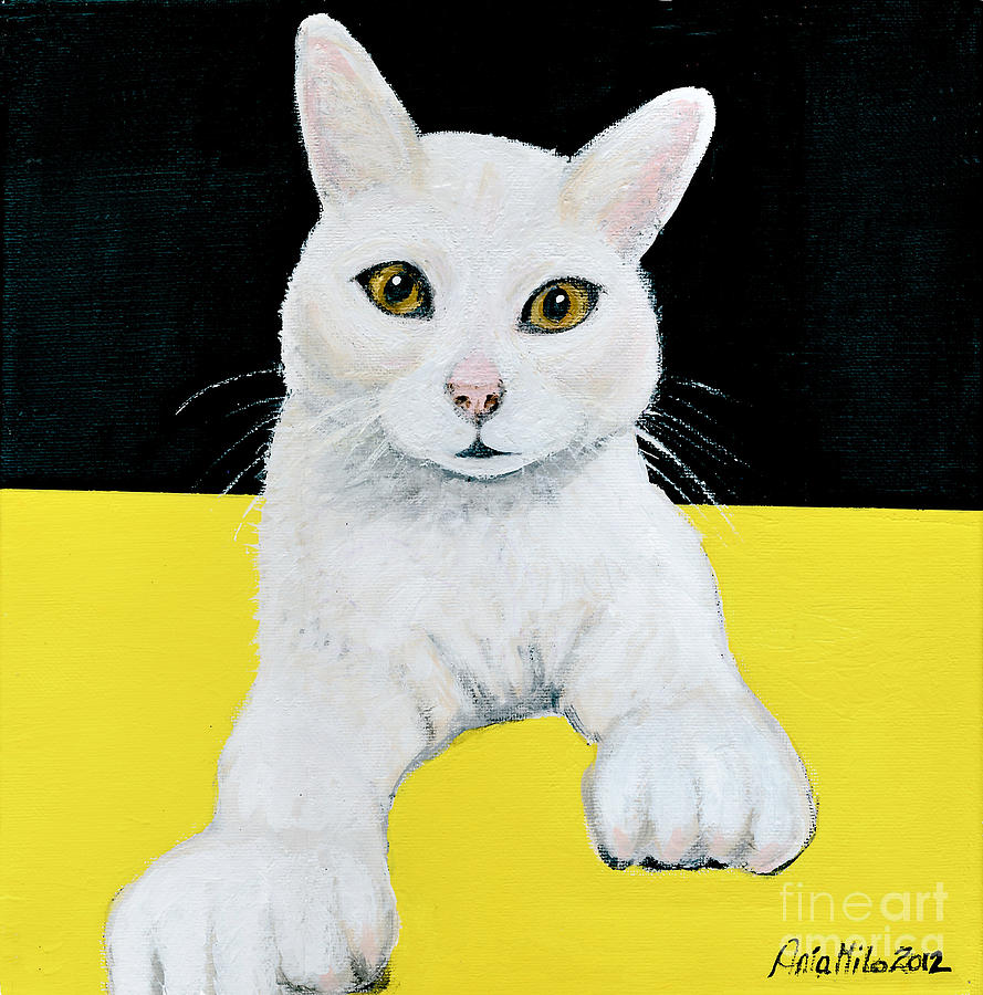 Chloe The Polydactyl  Painting by Ania M Milo