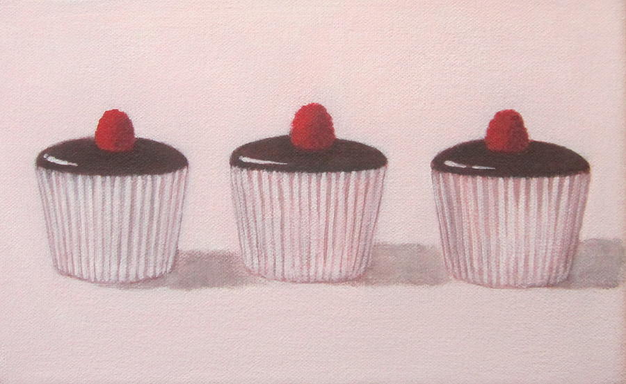 Chocolate Cupcakes  Painting by Kazumi Whitemoon