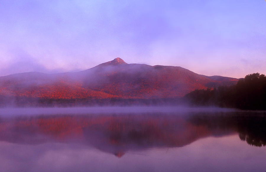 Fall Photograph - Chocorua Lake Autumn Morning by John Burk