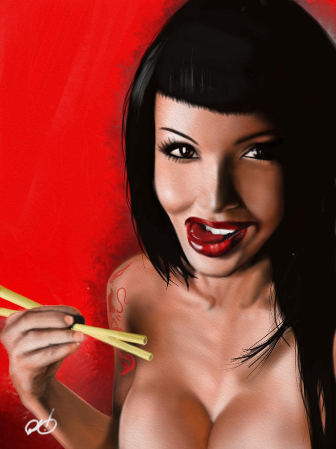 Chopsticks Painting by Pete Tapang