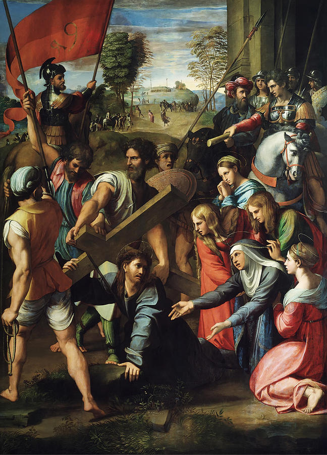 Christ Falls on the Way to Calvary Painting by Raphael