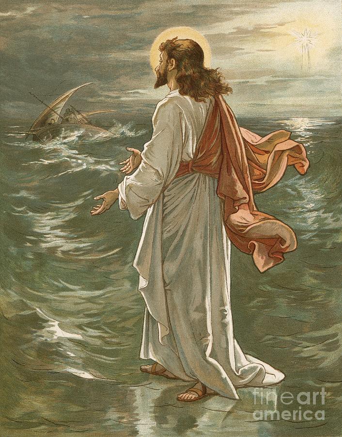 Christ Walking On The Waters Painting by John Lawson