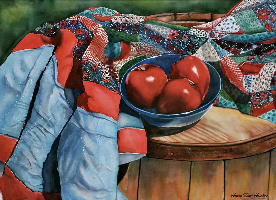 Christas Quilt Painting by Susan Elise Shiebler