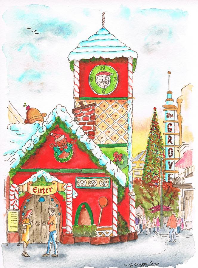 Christmas Painting - Christmas at The Grove - Los Angeles - California by Carlos G Groppa